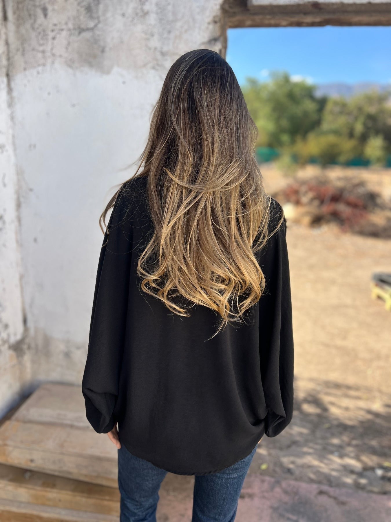 Wide Puffed Sleeves Blouse