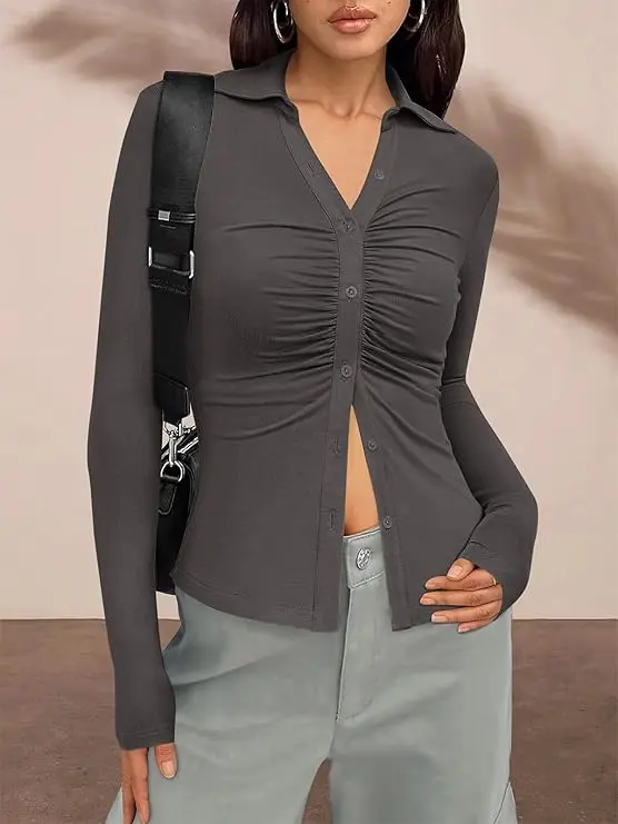 Everyday Ruched Slim Fit Shirt