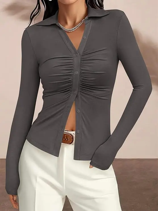 Everyday Ruched Slim Fit Shirt